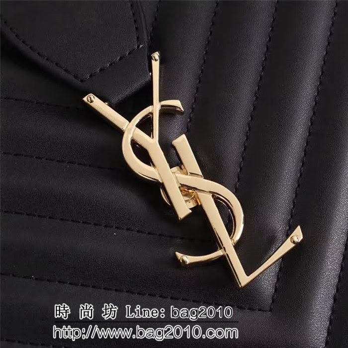 YSL聖羅蘭 經典款 互扣式金屬YSL標誌 原版南非皮肩背包 F26587 YAS1070
